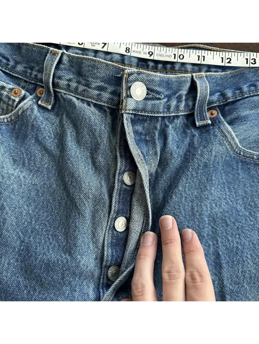 Levis 501 Vintage 90s Straight Leg XX Capri Jeans 36x34 Light Wash Act 32x25